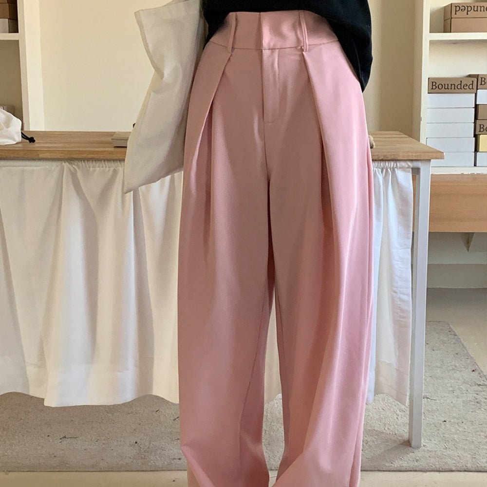 フロントワイドタックハイウエストパンツ|オフィスカジュアル レディース 通販【ミレジェネ】