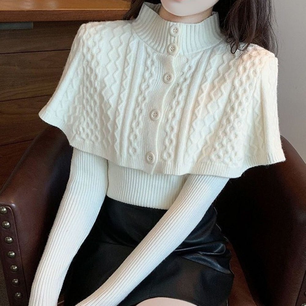 ケーブルニットケープアンサンブル|オフィスカジュアル レディース 通販【ミレジェネ】