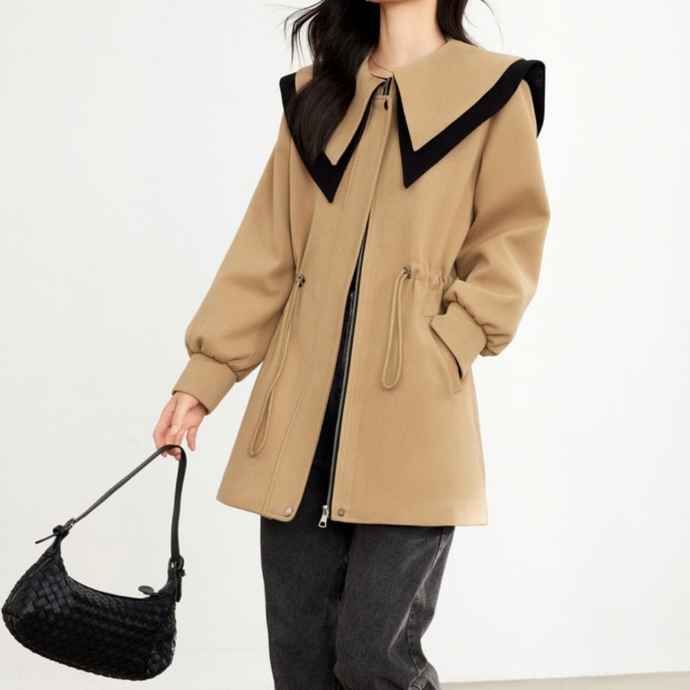 バイカラービッグカラーコート|オフィスカジュアル レディース 通販【ミレジェネ】