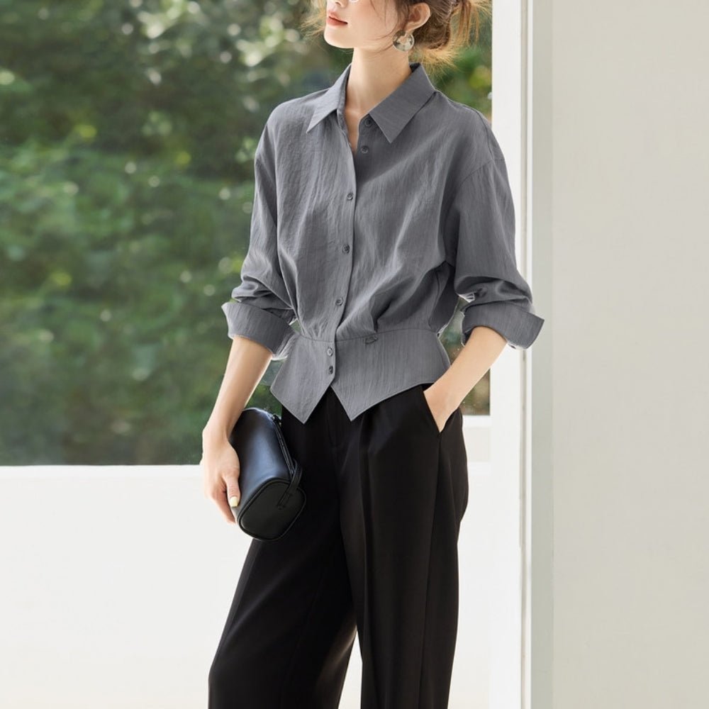 ウエストシェイプブラウス|オフィスカジュアル レディース 通販【ミレジェネ】