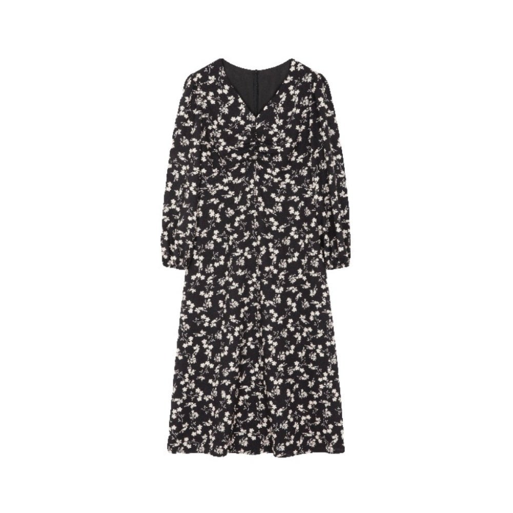 レトロ花柄シフォンワンピース|オフィスカジュアル レディース 通販 Millennial Generation【ミレジェネ】