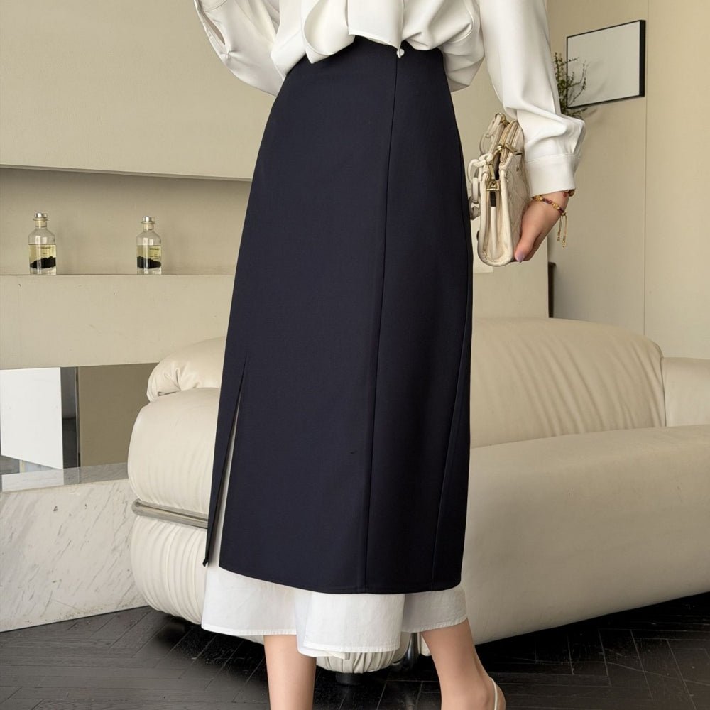 レイヤースリットミディスカート|オフィスカジュアル レディース 通販【ミレジェネ】