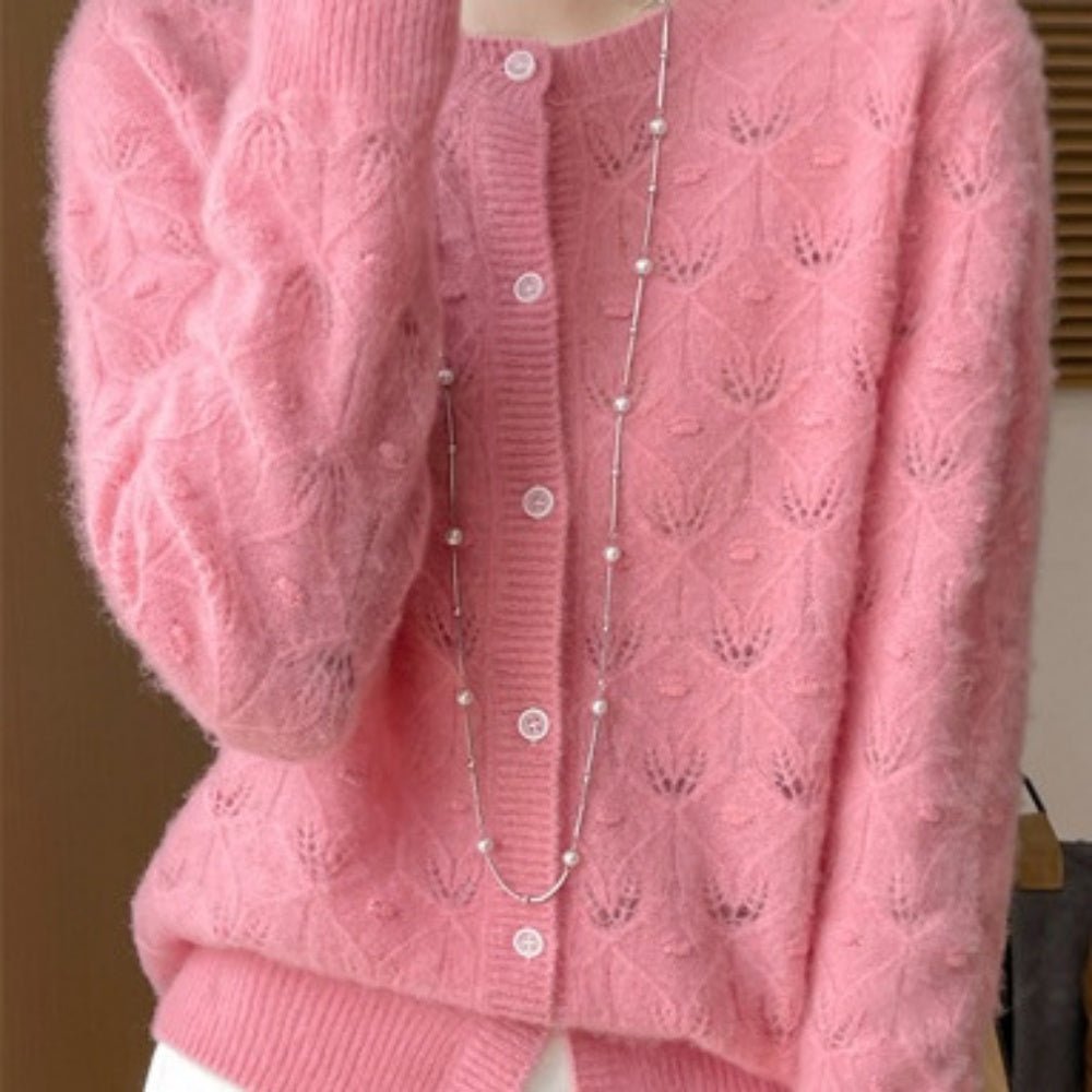 レース調ウールカーディガン|オフィスカジュアル レディース 通販【ミレジェネ】