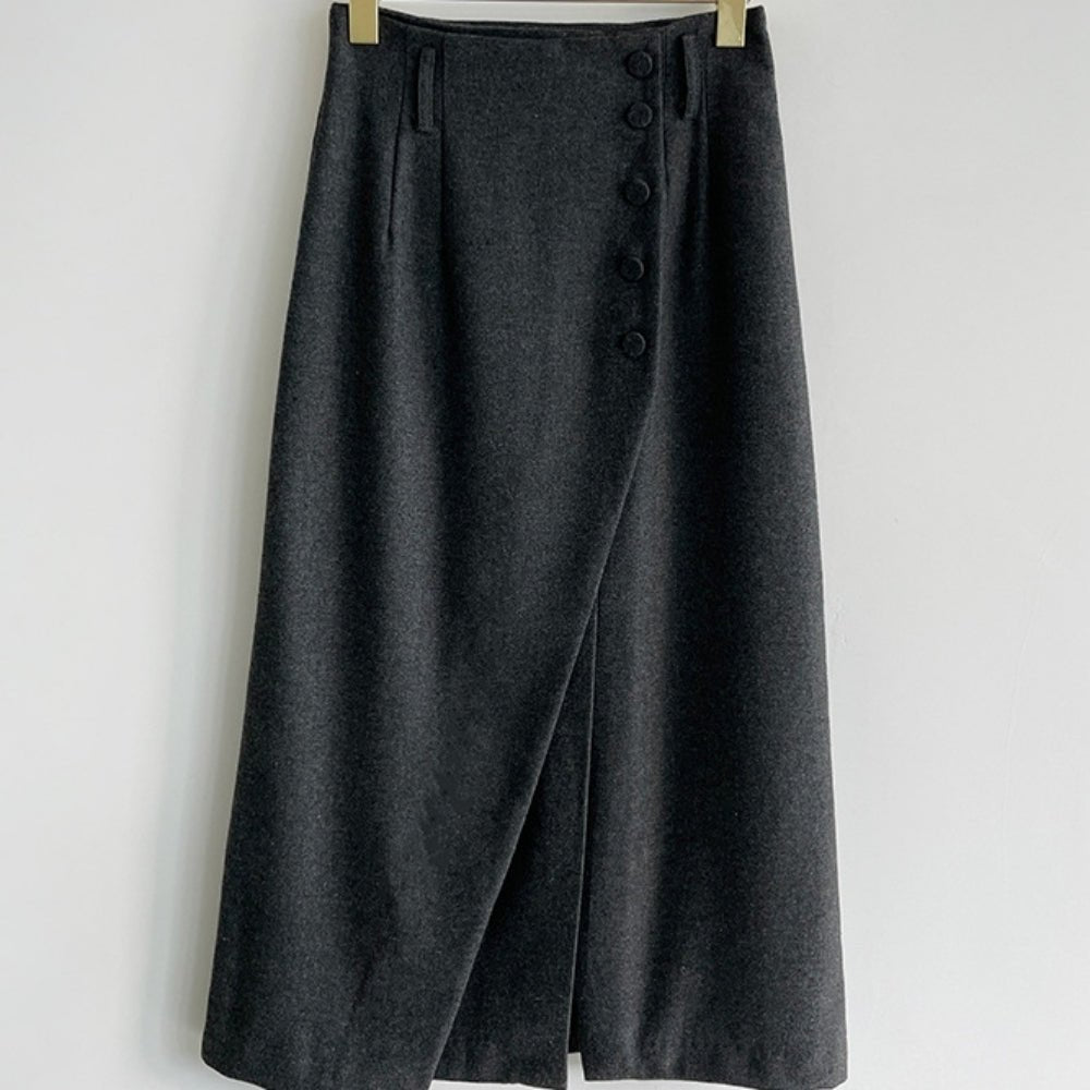 フロントスリットウールスカート|オフィスカジュアル レディース 通販【ミレジェネ】