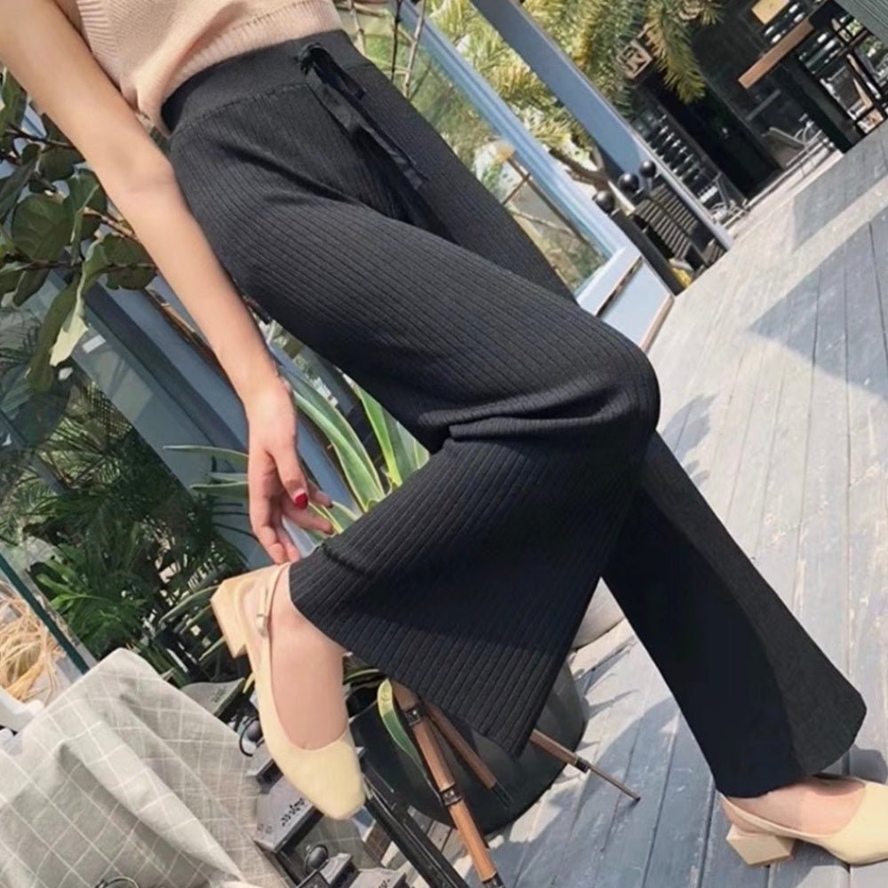 リブニットストレートパンツ|オフィスカジュアル レディース 通販 Millennial Generation【ミレジェネ】