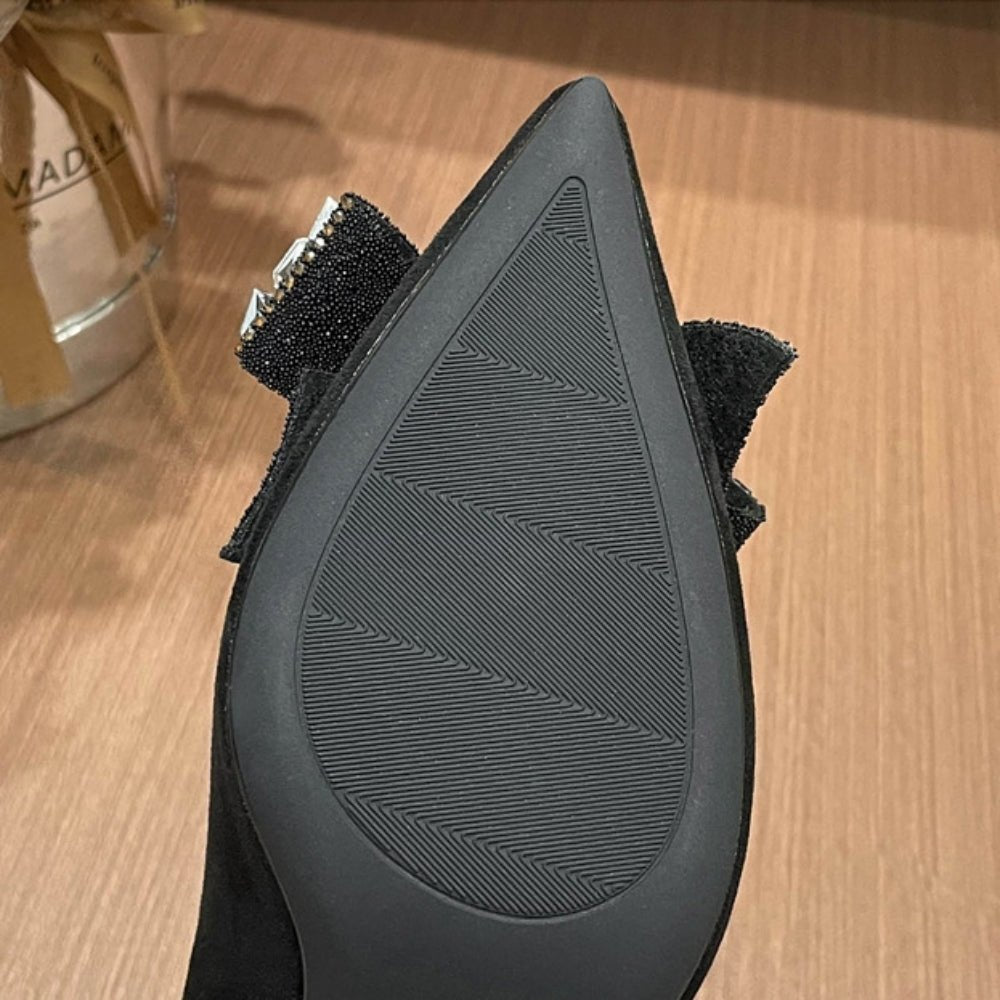 ビジューリボン付きパンプス|オフィスカジュアル レディース 通販【ミレジェネ】