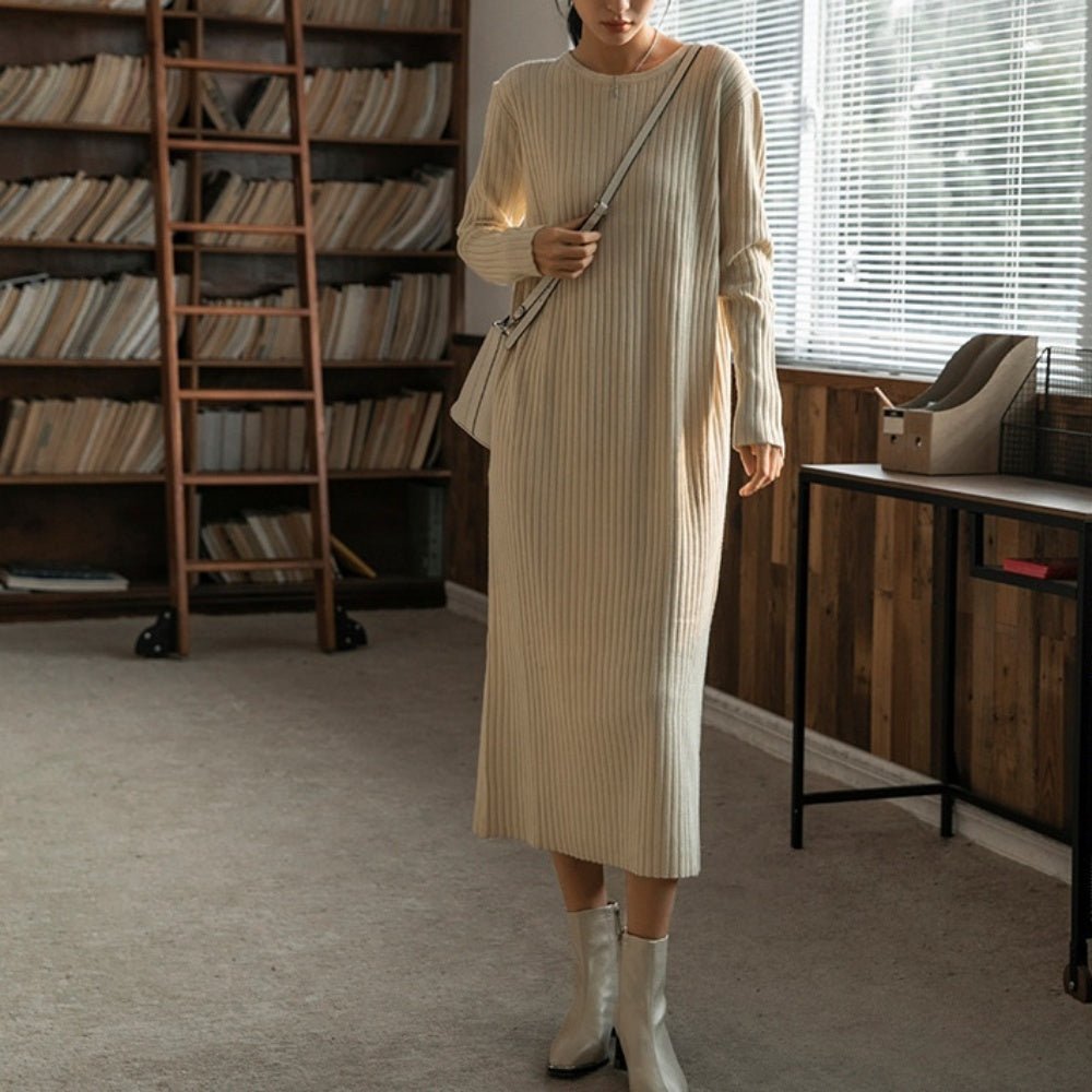 ワイドリブニットワンピース|オフィスカジュアル レディース 通販【ミレジェネ】