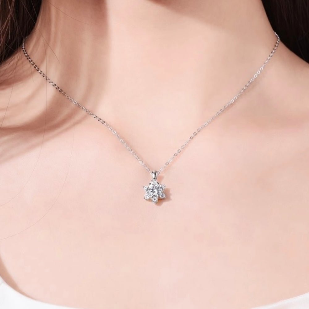 モアサナイトスノーフレークモチーフネックレス|オフィスカジュアル レディース 通販【ミレジェネ】