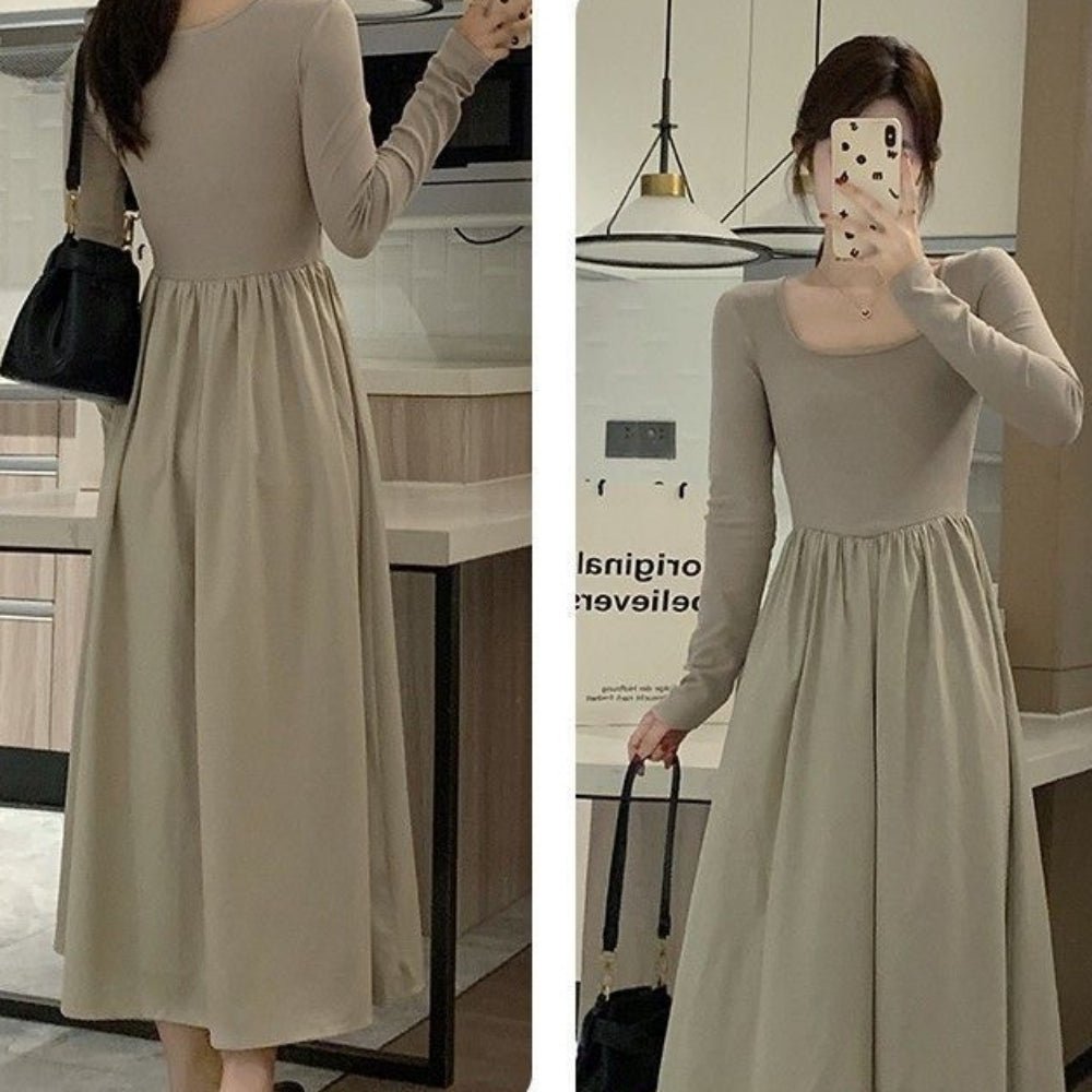 スクエアネックロングワンピース|オフィスカジュアル レディース 通販【ミレジェネ】