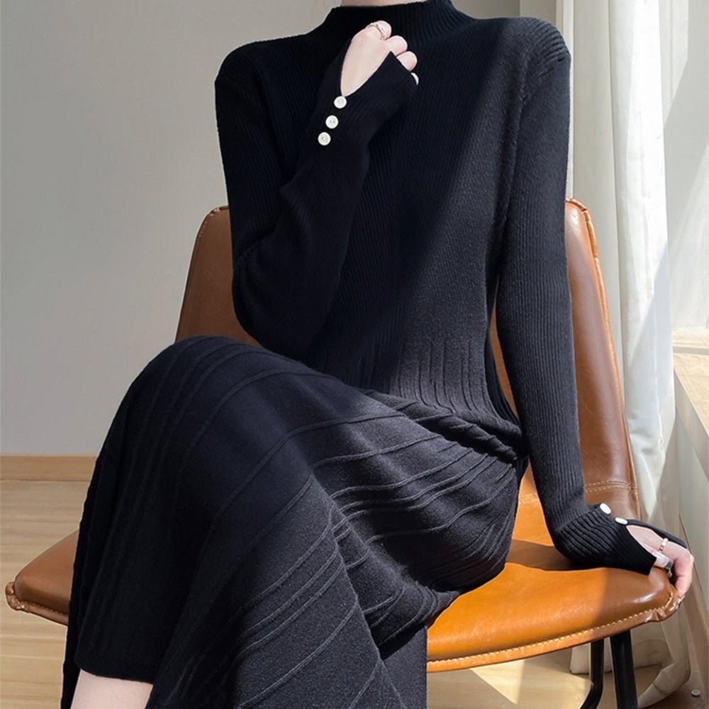 切り替えプリーツニットワンピース|オフィスカジュアル レディース 通販【ミレジェネ】