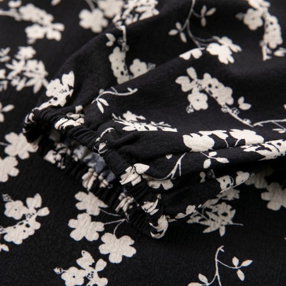 レトロ花柄シフォンワンピース|オフィスカジュアル レディース 通販 Millennial Generation【ミレジェネ】