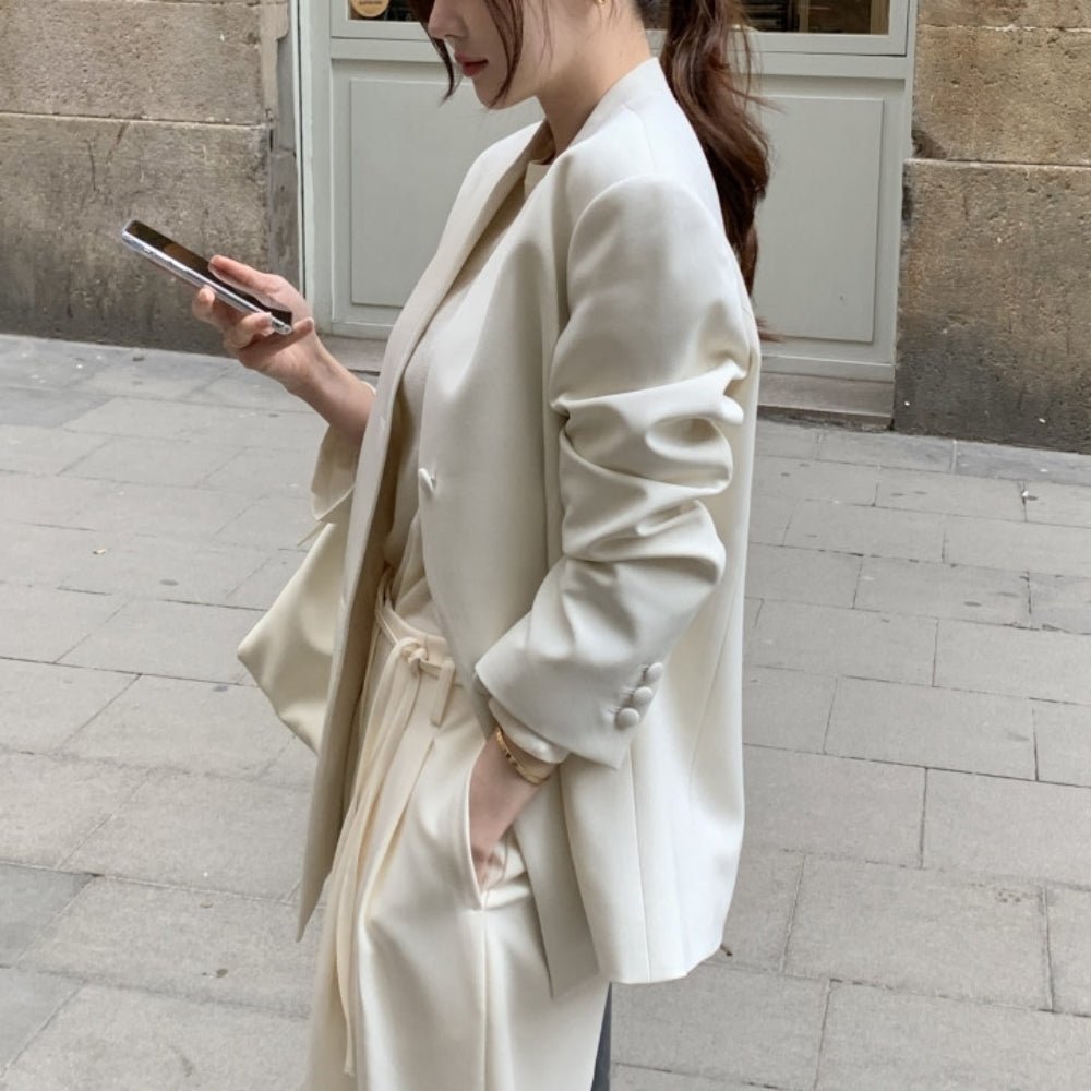 シンプルVネックジャケット|オフィスカジュアル レディース 通販【ミレジェネ】