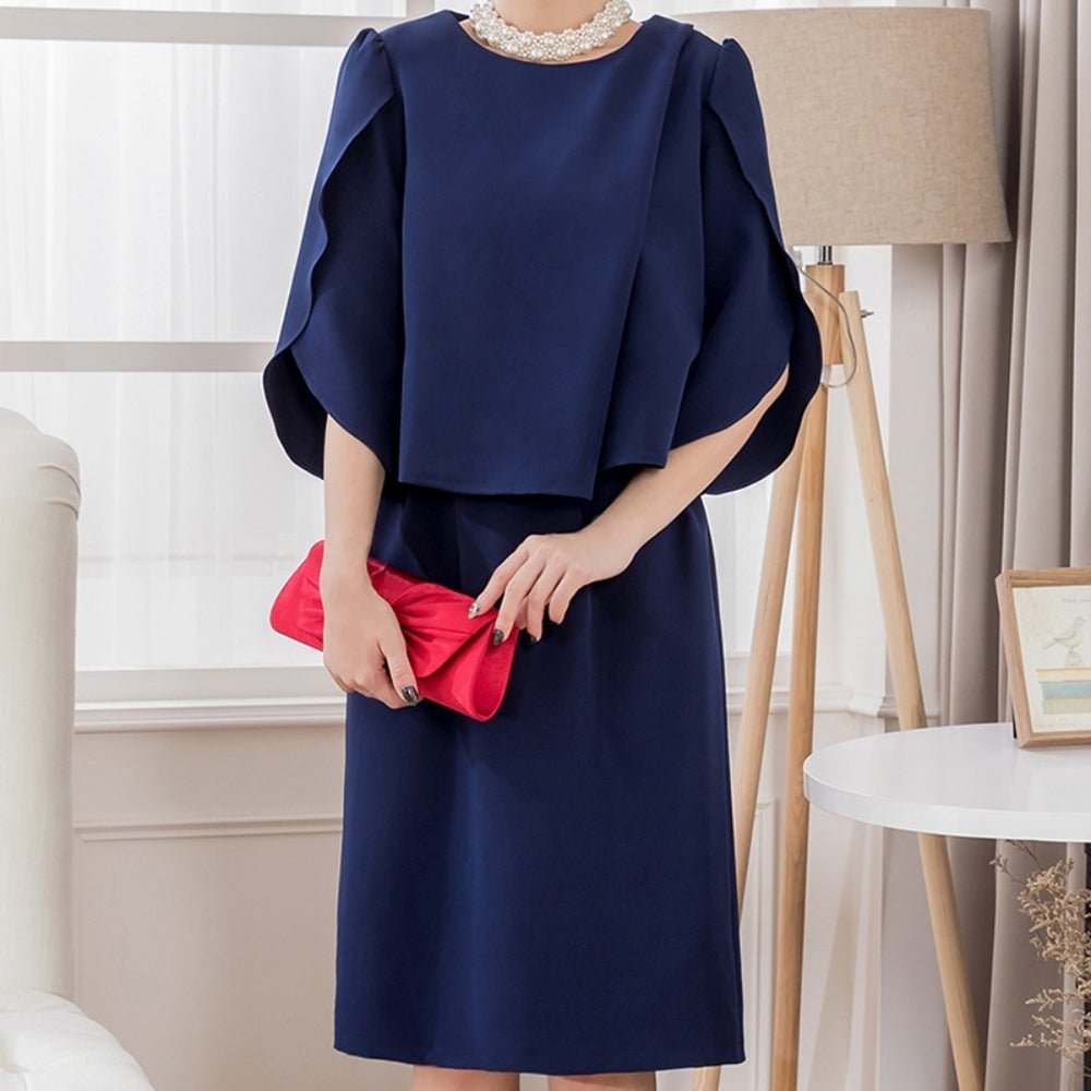 七分袖ツーピースドレス|オフィスカジュアル レディース 通販【ミレジェネ】