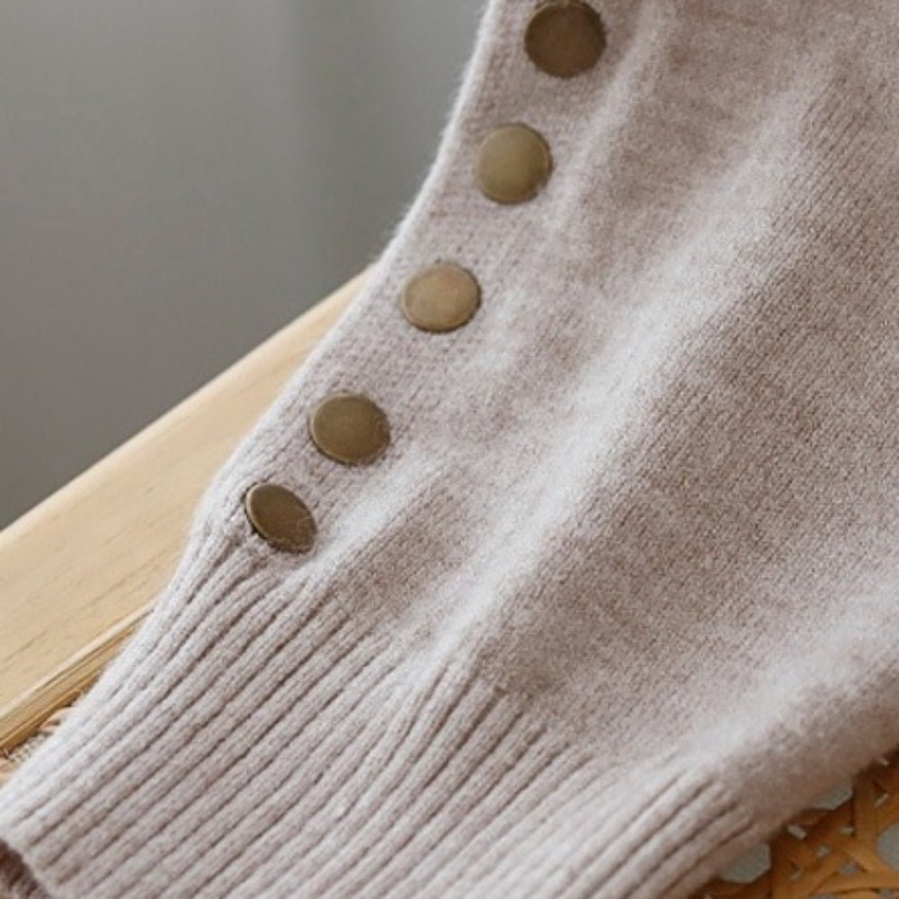 金ボタン付ハイネックセーター|オフィスカジュアル レディース 通販【ミレジェネ】