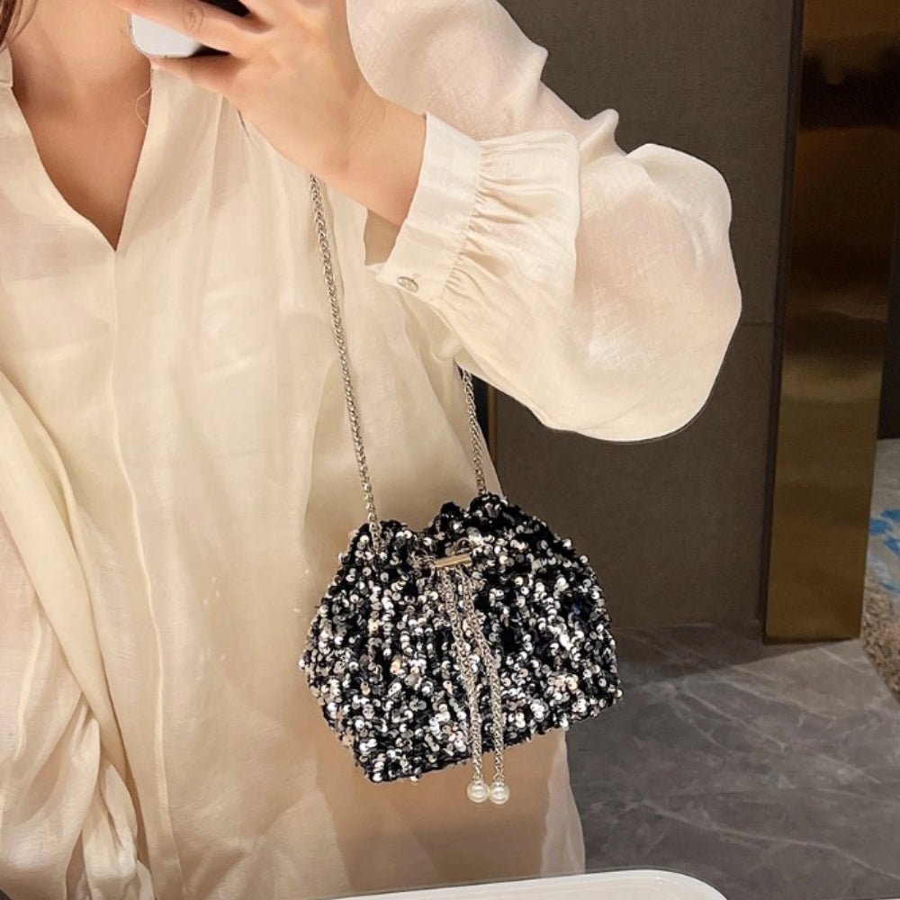 スパンコール巾着 ミニショルダーバッグ|オフィスカジュアル レディース 通販【ミレジェネ】