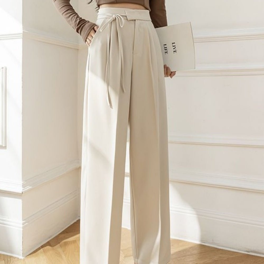 サイドリボンスラックスパンツ|オフィスカジュアル レディース 通販【ミレジェネ】