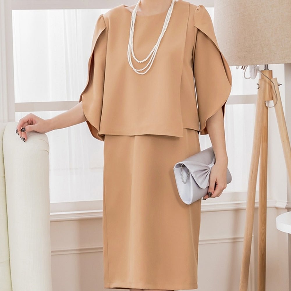 七分袖ツーピースドレス|オフィスカジュアル レディース 通販【ミレジェネ】