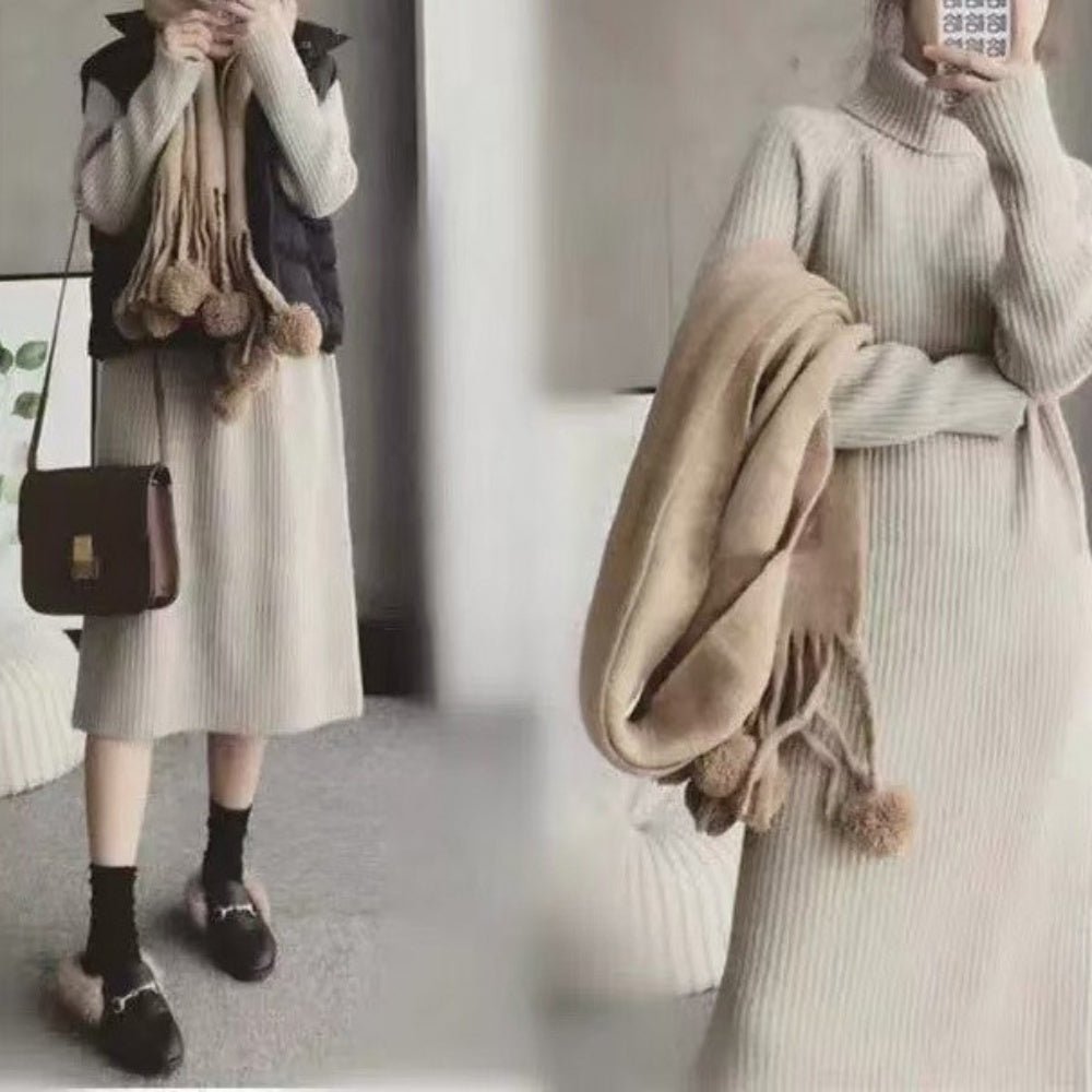 ハイネックロングニットワンピース|オフィスカジュアル レディース 通販【ミレジェネ】