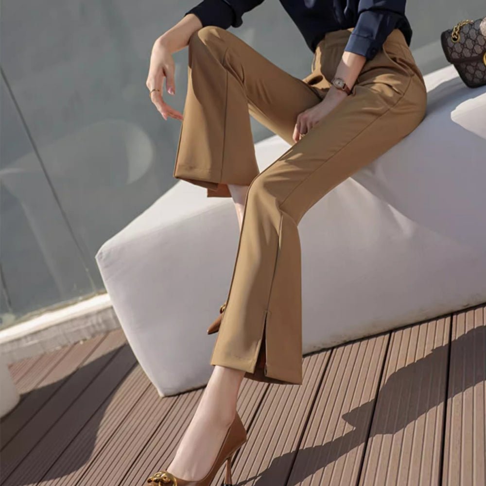 サイドスリット入りフレアパンツ|オフィスカジュアル レディース 通販【ミレジェネ】