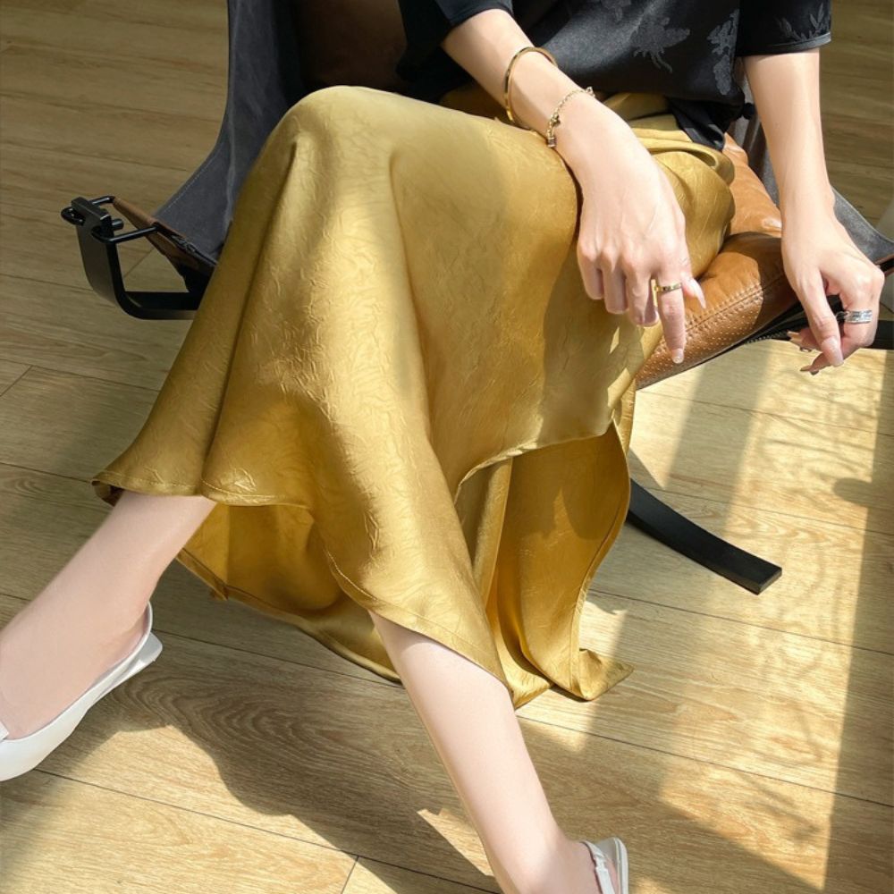 ジャガードサテンスカート|オフィスカジュアル レディース 通販【ミレジェネ】