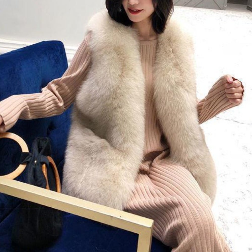 ポケット付きボリュームファーベスト|オフィスカジュアル レディース 通販【ミレジェネ】