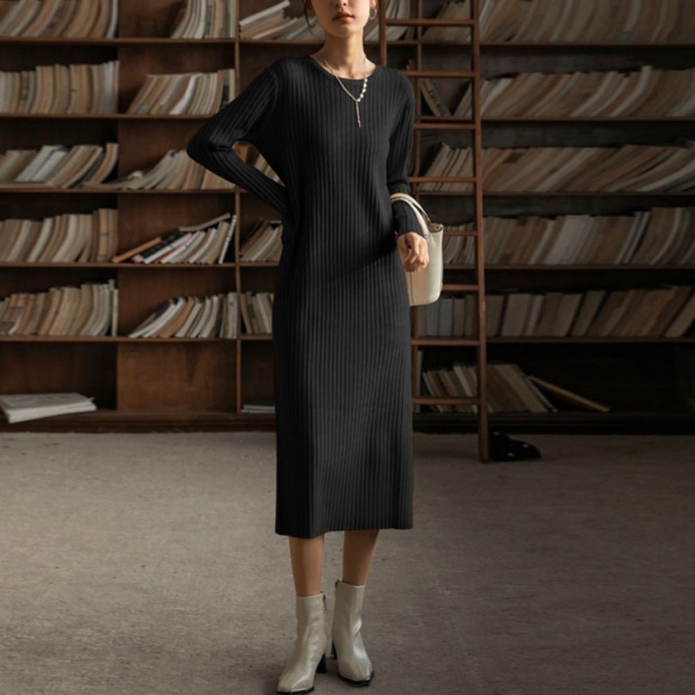 ワイドリブニットワンピース|オフィスカジュアル レディース 通販【ミレジェネ】