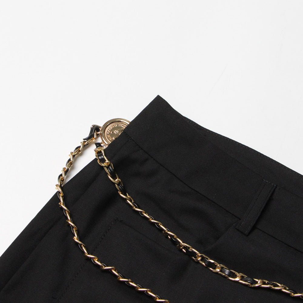 チェーンベルト付きストレートパンツ|オフィスカジュアル レディース 通販【ミレジェネ】