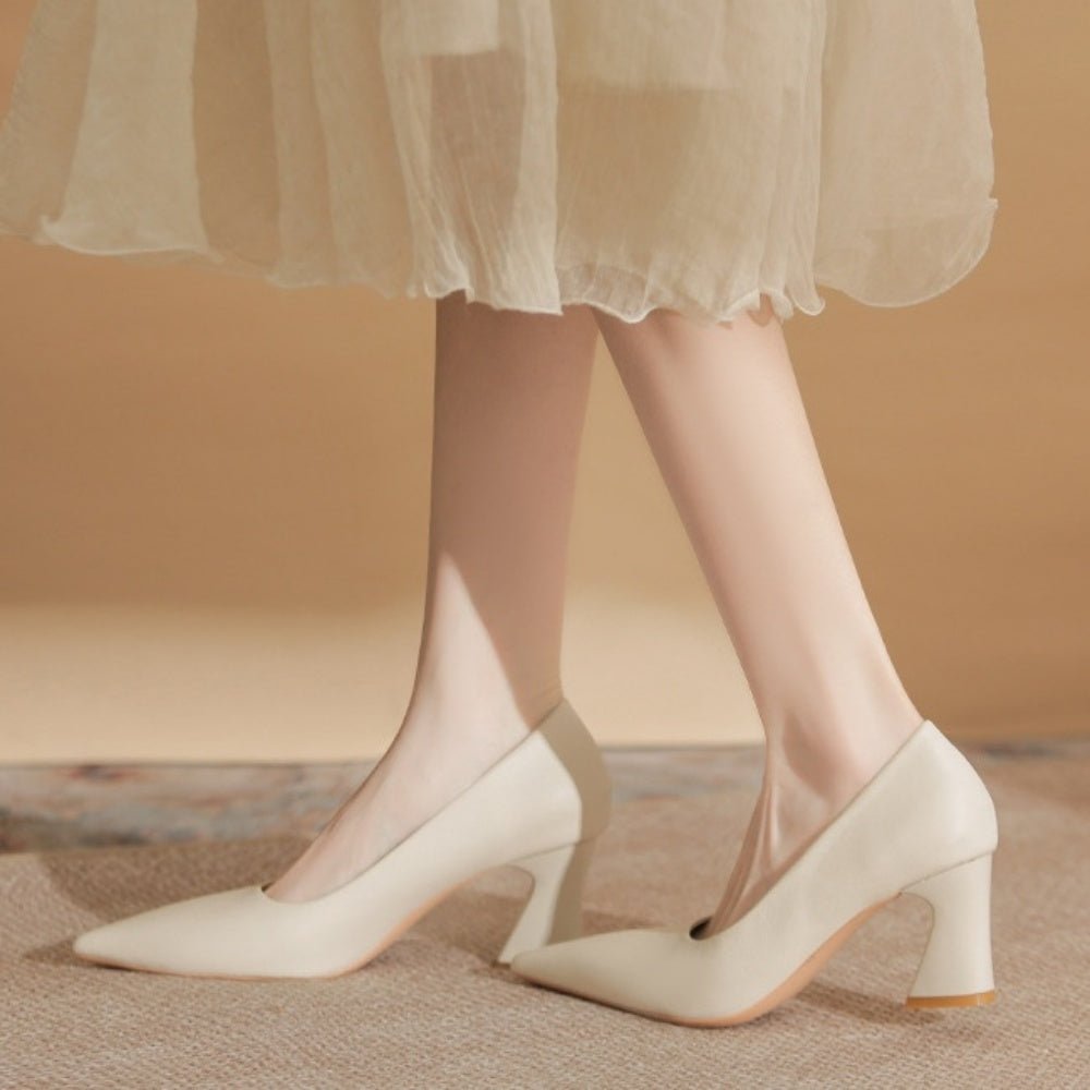 ソフトレザーチャンキーパンプス|オフィスカジュアル レディース 通販【ミレジェネ】