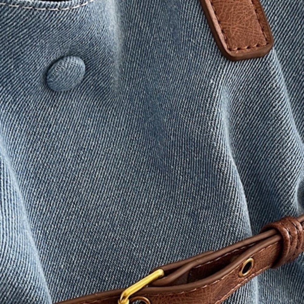 デニム地革ベルトトートショルダー|オフィスカジュアル レディース 通販【ミレジェネ】