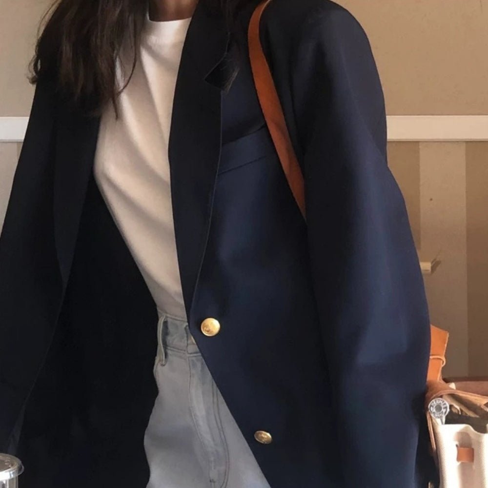 金ボタンネイビーブレザー|オフィスカジュアル レディース 通販 Millennial Generation【ミレジェネ】