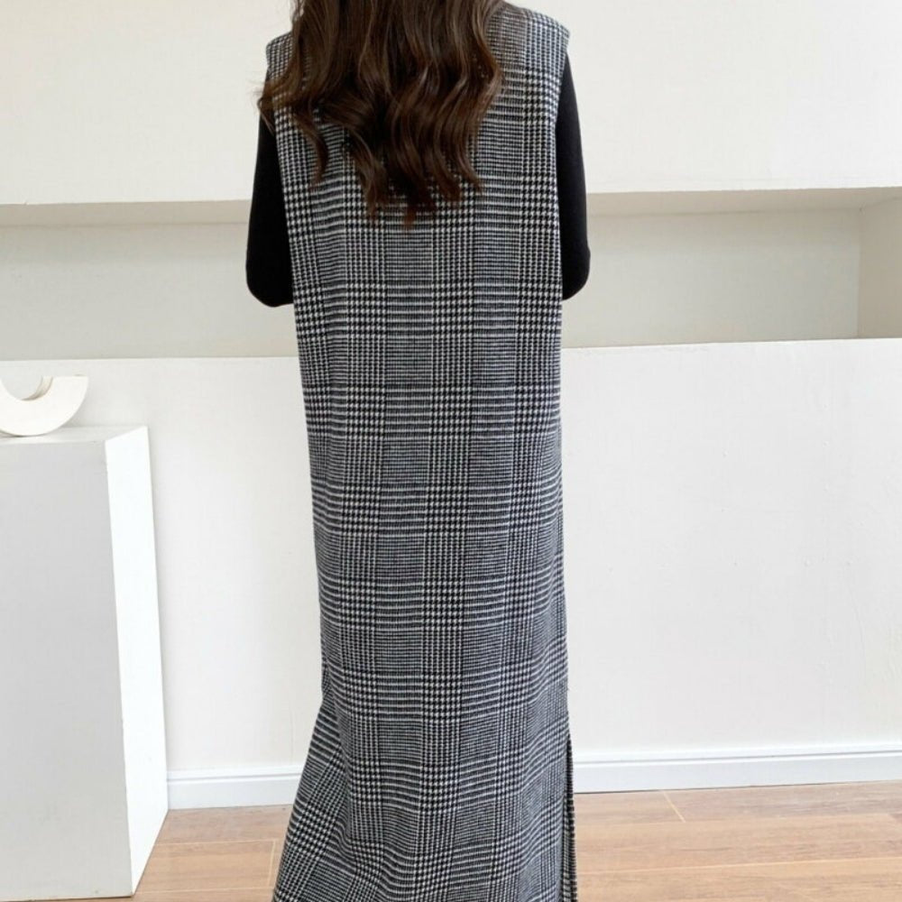 チェック柄ロングジャンパースカート|オフィスカジュアル レディース 通販【ミレジェネ】