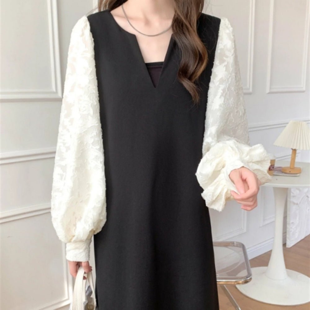 バルーンスリーブストレートラインワンピース|オフィスカジュアル レディース 通販【ミレジェネ】