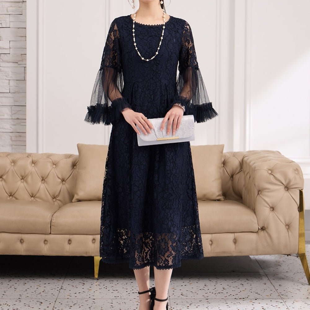 ベルスリーブレースワンピース|オフィスカジュアル レディース 通販【ミレジェネ】