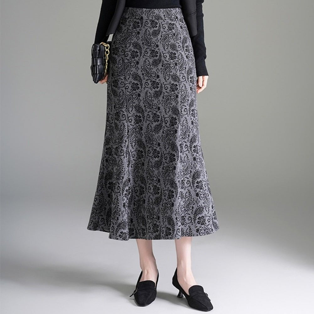 フラワープリントマーメイドスカート|オフィスカジュアル レディース 通販【ミレジェネ】