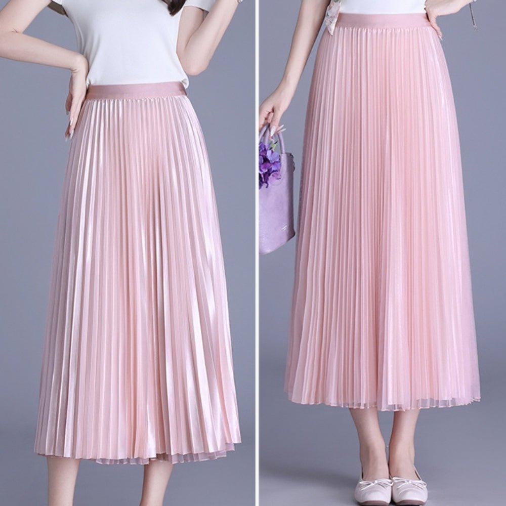 ミモレ丈シフォンプリーツスカート|オフィスカジュアル レディース 通販【ミレジェネ】