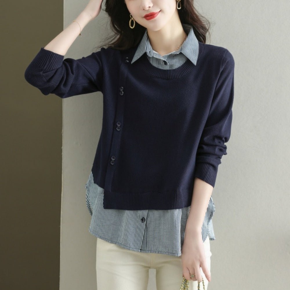 フェイクレイヤードニット|オフィスカジュアル レディース 通販【ミレジェネ】