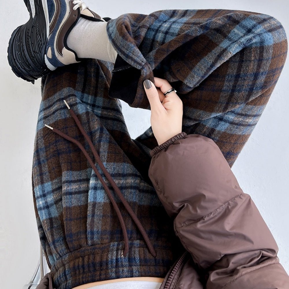 裏ボアチェックストレートパンツ|オフィスカジュアル レディース 通販【ミレジェネ】