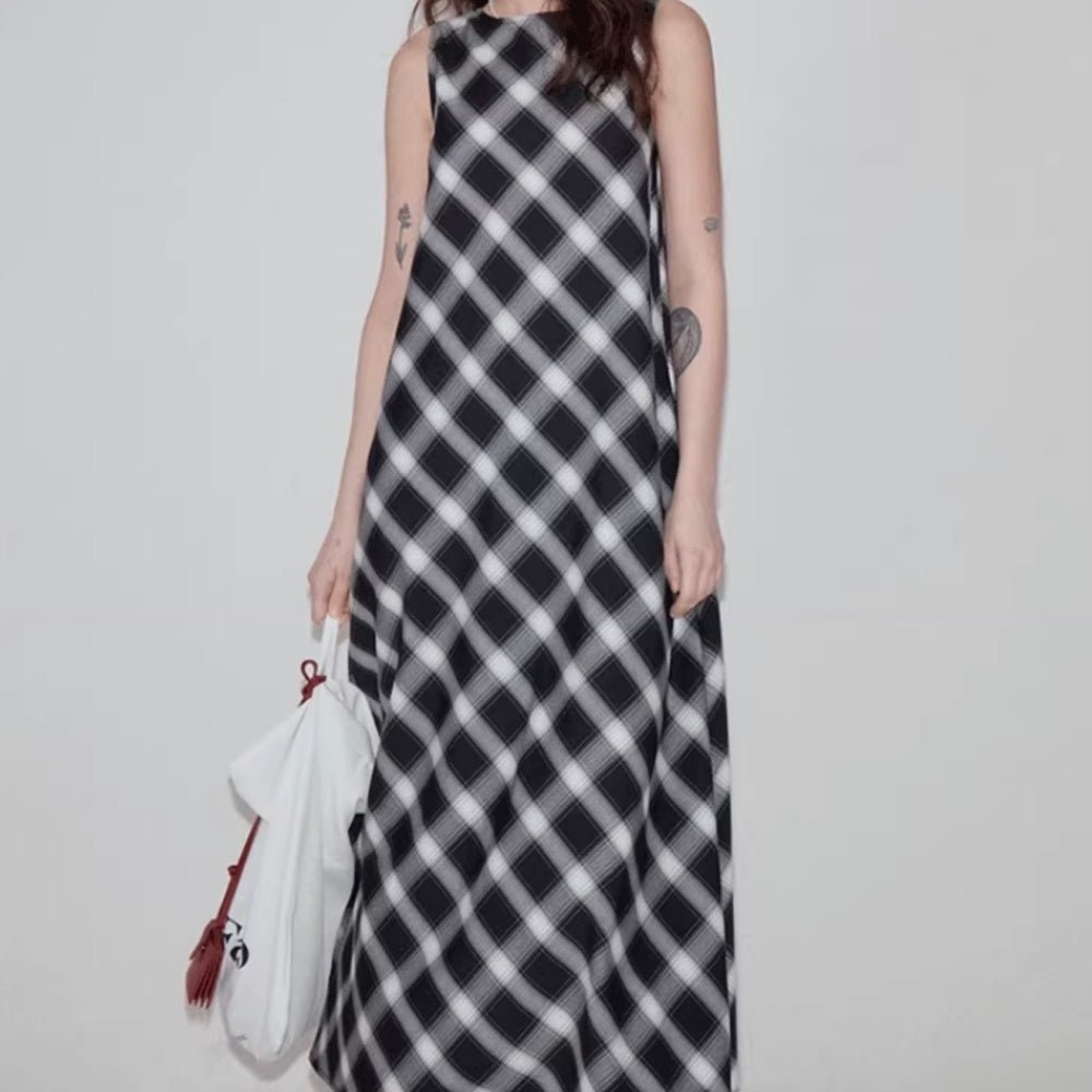 チェック柄リラックスワンピース|オフィスカジュアル レディース 通販【ミレジェネ】