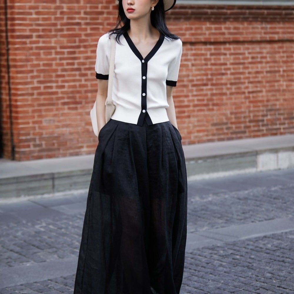 フロントボタン配色トップス|オフィスカジュアル レディース 通販【ミレジェネ】