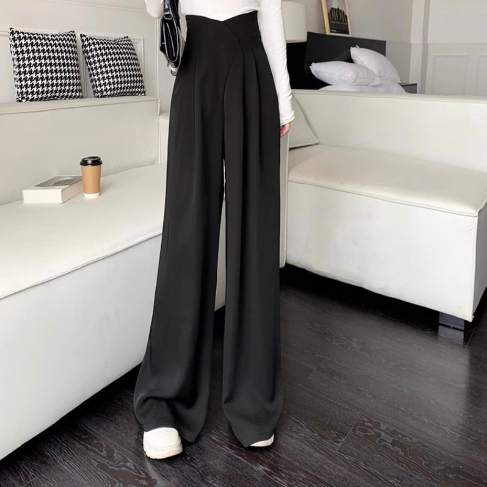 ラップ風ハイウエストスラックスパンツ|オフィスカジュアル レディース 通販【ミレジェネ】