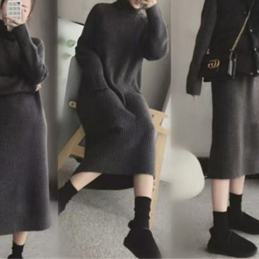 ハイネックロングニットワンピース|オフィスカジュアル レディース 通販【ミレジェネ】