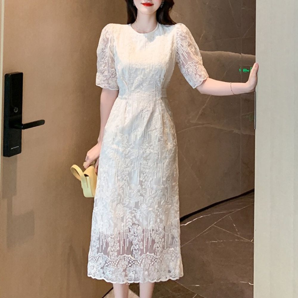 総レースロングワンピース|オフィスカジュアル レディース 通販【ミレジェネ】