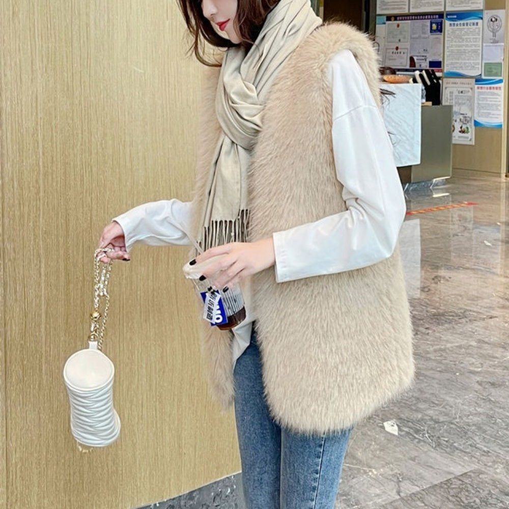 ミドル丈フェイクファーベスト|オフィスカジュアル レディース 通販【ミレジェネ】