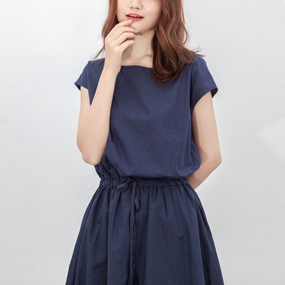 ウェストギャザースクエアネックワンピース|オフィスカジュアル レディース 通販【ミレジェネ】