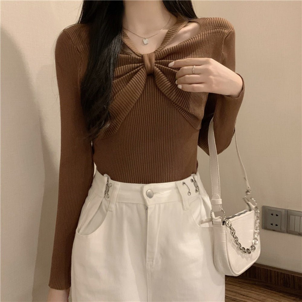 フロントリボンリブカットソー|オフィスカジュアル レディース 通販【ミレジェネ】