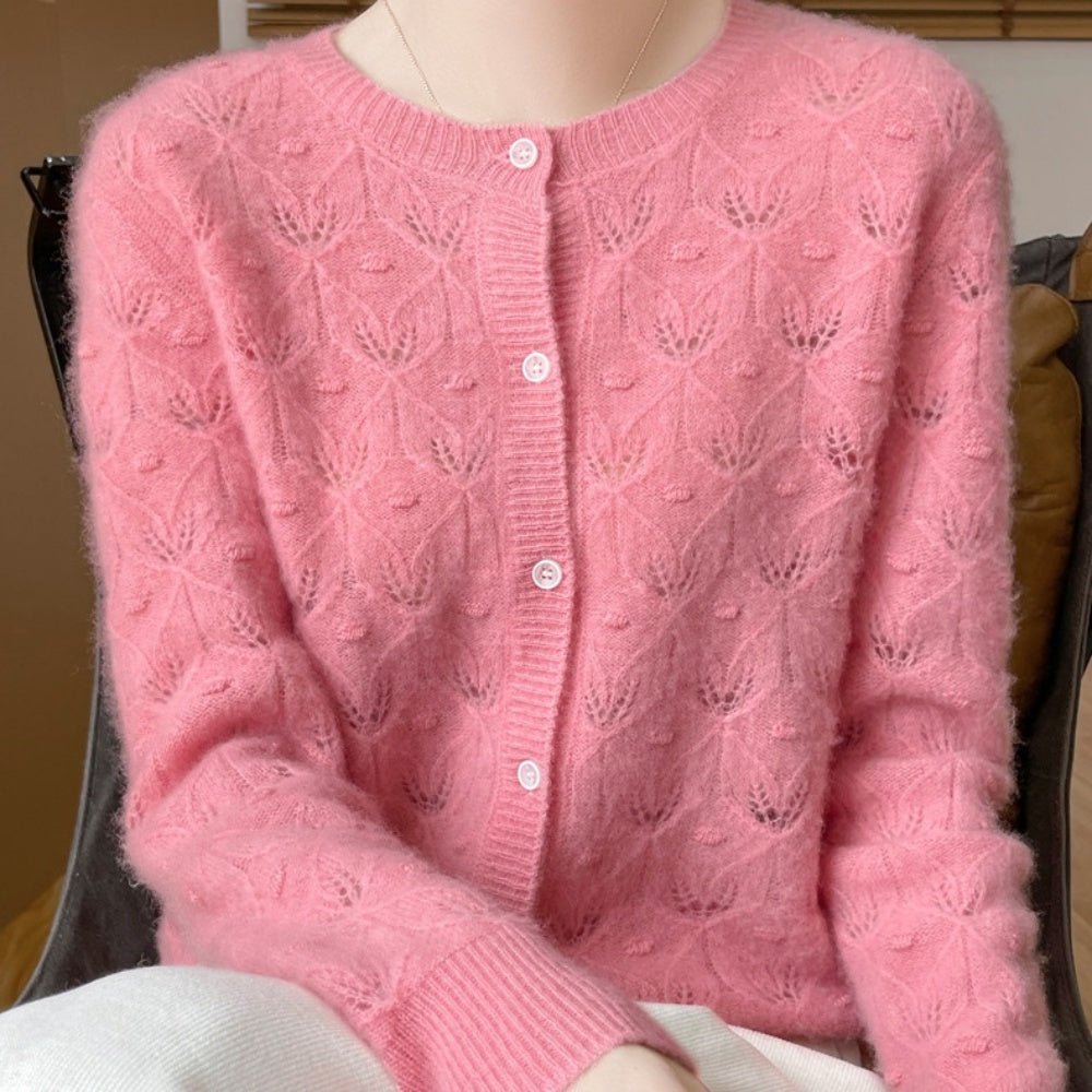 レース調ウールカーディガン|オフィスカジュアル レディース 通販【ミレジェネ】