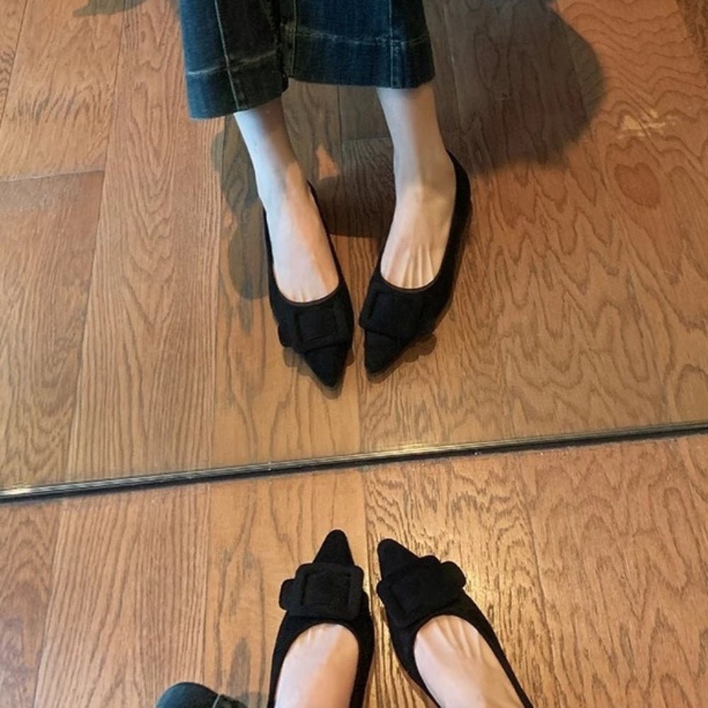 ヒョウ柄スクエアバックルパンプス|オフィスカジュアル レディース 通販【ミレジェネ】