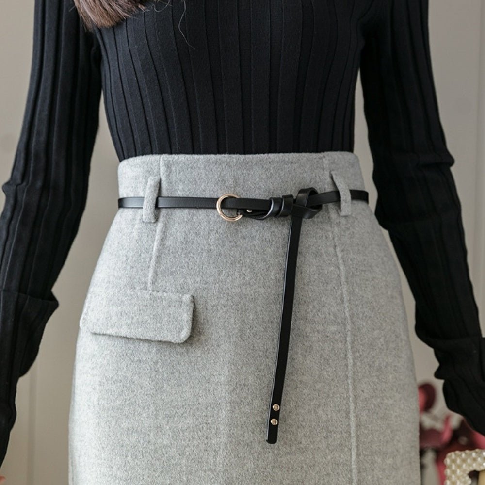 ハイウエストスリットひざ丈スカート|オフィスカジュアル レディース 通販【ミレジェネ】