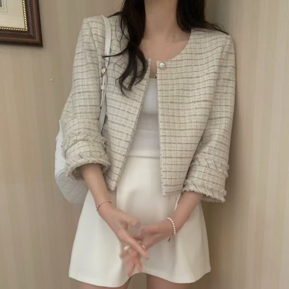 パールワンボタンショートジャケット|オフィスカジュアル レディース 通販【ミレジェネ】