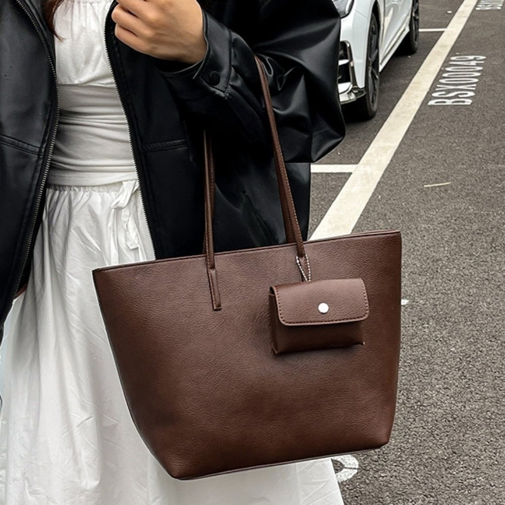 ミニポーチ付きソフトレザー調トートバッグ|オフィスカジュアル レディース 通販【ミレジェネ】